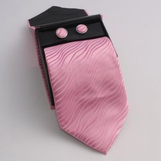 Ferrecci Mens 3 piece Pink Necktie Set