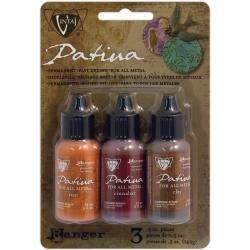 Vintaj Patina Kit rusted Hardware rust/cinnabar/clay (Rust/Cinnabar/ClayMaterials InkPackage includes three (3) ink bottlesSpecial features The ink is fast drying and can be heat set for added durabilityDimensions Each bottle has 0.5 fl oz (15mL) )