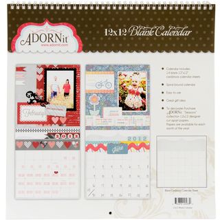 Adorn it Blank Calendar 12x12 14 Pages/wire Bound
