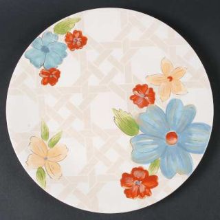 Cindy Crawford Style Flora Dinner Plate, Fine China Dinnerware   Floral,Lattice,
