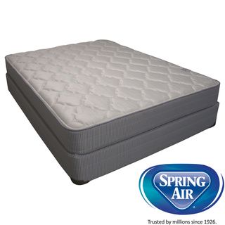Spring Air Value Abbott Plush Twin size Mattress Set (TwinSet includes Mattress and 9 inch box spring foundationConstruction 1.125 inches of plush foam quilted under plush fabric, a layer of fire retardant dacron, 1 inch of plush comfort foam, 6 inches 