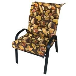 Patio High back Woodland Floral Chair Cushion (BrownMaterials 100 percent polyesterFill 100 percent recycled, post consumer plastic bottlesPattern Woodland floralClosure Sewn on all sidesWeather resistantUV protectionCare instructions Spot clean, sto