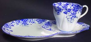 Royal Albert Dainty Blue Dessert Plate & Cup Set, Fine China Dinnerware   Blue F