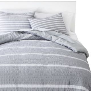 Room Essentials Textured Stripe Comforter Set   Gray (Twin)