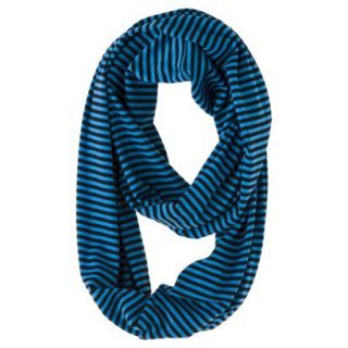 Striped Jersey Knit Infinity Scarf   Blue