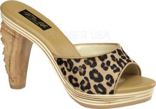 Womens Pin Up Tiki 100   Tan Leopard Pony Hair Casual Shoes