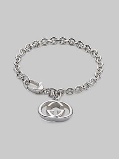 Gucci Sterling Silver Double G Charm Bracelet   Silver