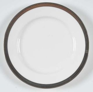 Ralph Lauren Hewitt Platinum Salad Plate, Fine China Dinnerware   Formal, White,