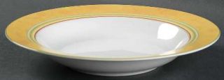 Mikasa Garden Toscana Sole Rim Soup Bowl, Fine China Dinnerware   Yellow Rim,Col