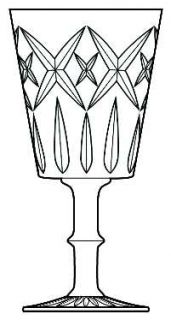 Royal Brierley Warwick Water Goblet   Clear,Vertical & Criss Cross Cuts