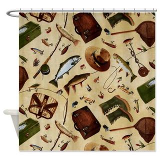  Cute Fishing Gear Shower Curtain  Use code FREECART at Checkout