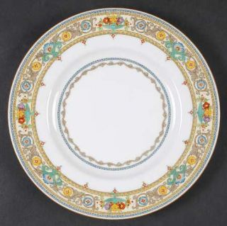 Minton Plymouth Salad Plate, Fine China Dinnerware   Multicolor Flower Urns, Scr