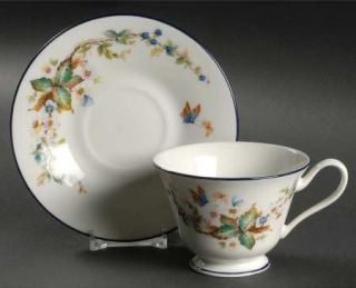 Oxford (Div of Lenox) Brandywine Footed Cup & Saucer Set, Fine China Dinnerware