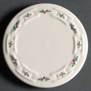 Longaberger Holly Coaster, Fine China Dinnerware   Woven Traditions,Holly,Green