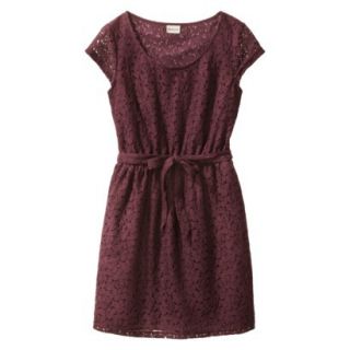 Merona Petites Short Sleeve Lace Overlay Dress   Berry XSP
