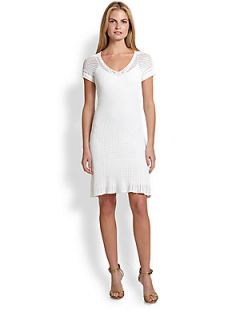 Ralph Lauren Black Label Open Weave Knit Dress   White