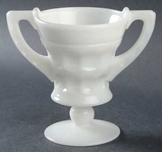 Cambridge Heirloom Milk Glass Sugar Open   Stem #5000,Milkglass, Oval Design