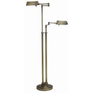 House of Troy HOU PIN400 2 AB Pinnacle Antique Brass Double Floor Lamp