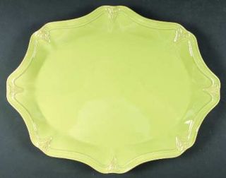 Ambiance Valero Celadon Green 18 Oval Serving Platter, Fine China Dinnerware  
