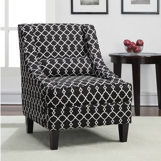 Jenny Slope Black/ Ivory Geometric Print Upholstery Arm Chair