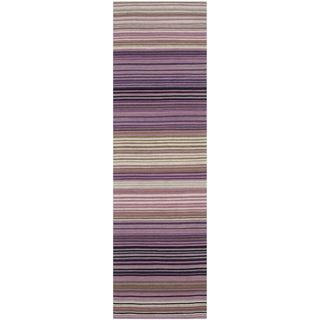 Safavieh Hand woven Marbella White/ Lilac Wool Rug (23 X 8)