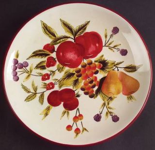 Oneida Tuscan Harvest Salad Plate, Fine China Dinnerware   Fruit Vine On Red Rim