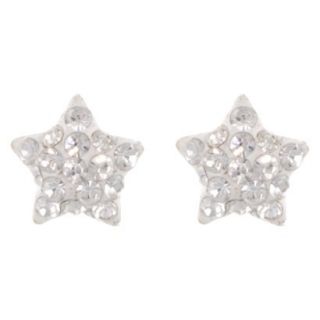 Sterling Silver 8mm Crystal Star Stud Earrings
