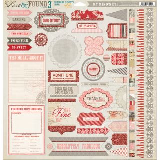 Lost and Found 3 Ruby Chipboard Accessories 12x12
