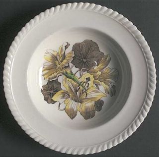 Johnson Brothers Old Flower Prints Rim Soup Bowl, Fine China Dinnerware   Rope E