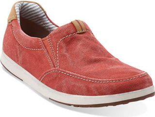 Mens Clarks Norwin Easy   Washed Red Canvas OrthoLite