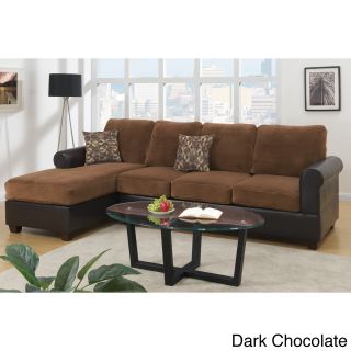 Perama Sectional Sofa In Dual Trim Padded Suede   Faux Leather