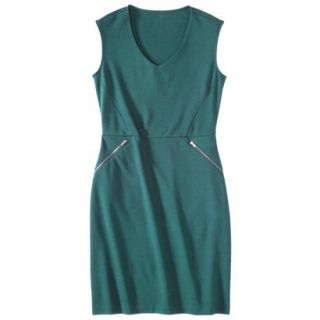Mossimo Petites V Neck Zipper Pocket Dress   Teal XLP