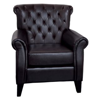 Best Selling Home Decor Furniture LLC Frankfurt Tufted Leather Club Chair  