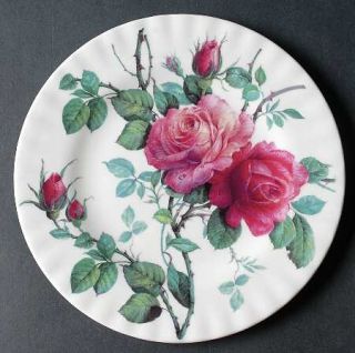 Roy Kirkham English Rose (Ribbed, No Trim) Salad Plate, Fine China Dinnerware  