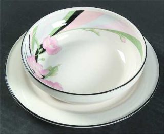 Sango Jolie Gravy Boat with Attached Underplate, Fine China Dinnerware   Large P