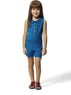 Gucci Little Girls Piquet Overalls   Blue