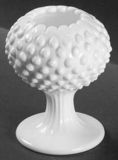 Fenton Hobnail Milk Glass Footed Ivy Ball Vase   Milk Glass