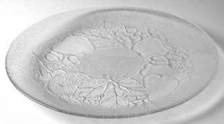 Cristal DArques Durand Gourmande Clear Dinner Plate   Clear, Raised Fruit