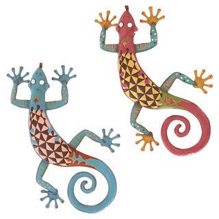 Gecko Metal Wall Decor (set Of 2) (MulticoloredQuantity Set of two (2)Dimensions 24 inches wide x 14 inches deep x 3 inches high 24 inches wide x 14 inches deep x 3 inches high )