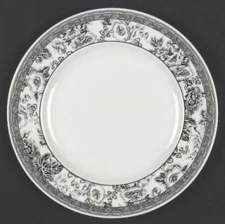 Wedgwood Fleur Damask Dinner Plate, Fine China Dinnerware   Earthenware, Black F