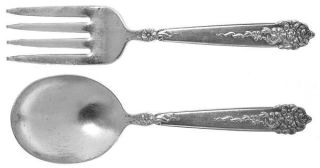 National Silver Moss Rose (Silverplate, 1949) 2 Pc Baby Set (BF, BS)   Silverpla