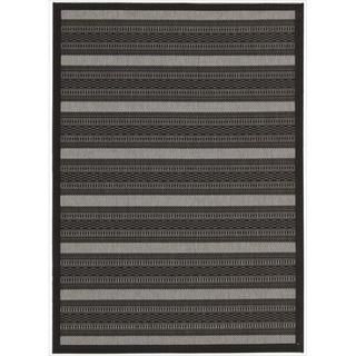 Eclipse Sophisticated Black Striped Rug (710 X 1010)