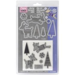 Sizzix Framelits Reindeer Dies With Clear Stamps (GreyMaterials Metal, paperPackage includes seven (7) dies measuring approximately inches and one (1) sheet with seven stampsDie dimensions 0.5 inches to 2.75 inches high x 1.75 inches wideSheet dimension