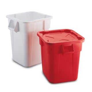 Rubbermaid Brute Container, Square, Polyethylene, 40 Gal, Gray