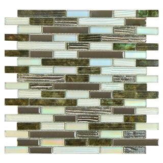Somertile Luster 12x12 Lagoona Glass Mosaic Wall Tile (pack Of 10)