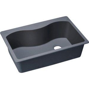 Elkay ELGS3322RGY0 Harmony Top Mount Granite Single Bowl Kitchen Sink 22 x 33