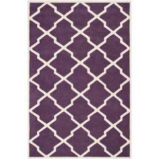 Safavieh Handmade Moroccan Chatham Purple/ Ivory Wool Area Rug (89 X 12)
