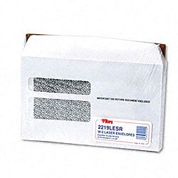 Double Window Tax Envelopes For W 2 Laser Forms  50/pack