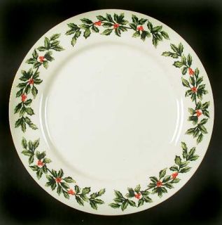 Baum Brothers Holly Dinner Plate, Fine China Dinnerware   Formalities,Green Holl