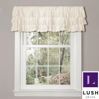 Lush Decor Belle Ivory Valance (IvoryCurtain style ValanceConstruction Rod pocketDimensions 84 inches wide x 18 inches highTie backs included NoMaterials 100 percent polyesterCare Instructions Dry clean onlyThe digital images we display have the mos
